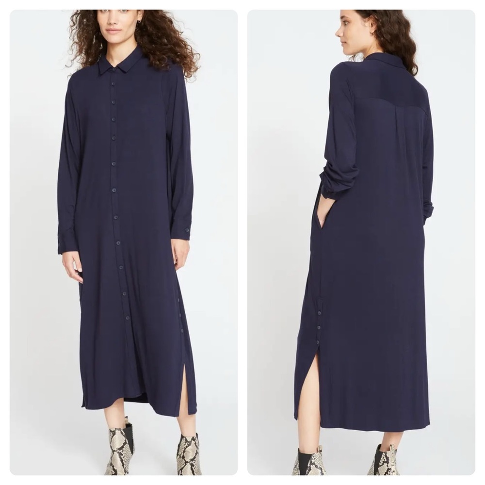 Universal Standard Sz Small | 14/16 Sally Liquid Jersey Shirt Dress in Midnight